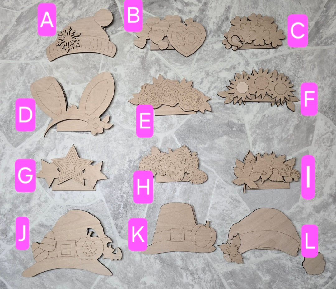 Highland Cow Interchangeable Head Wear Door Hanger DIY