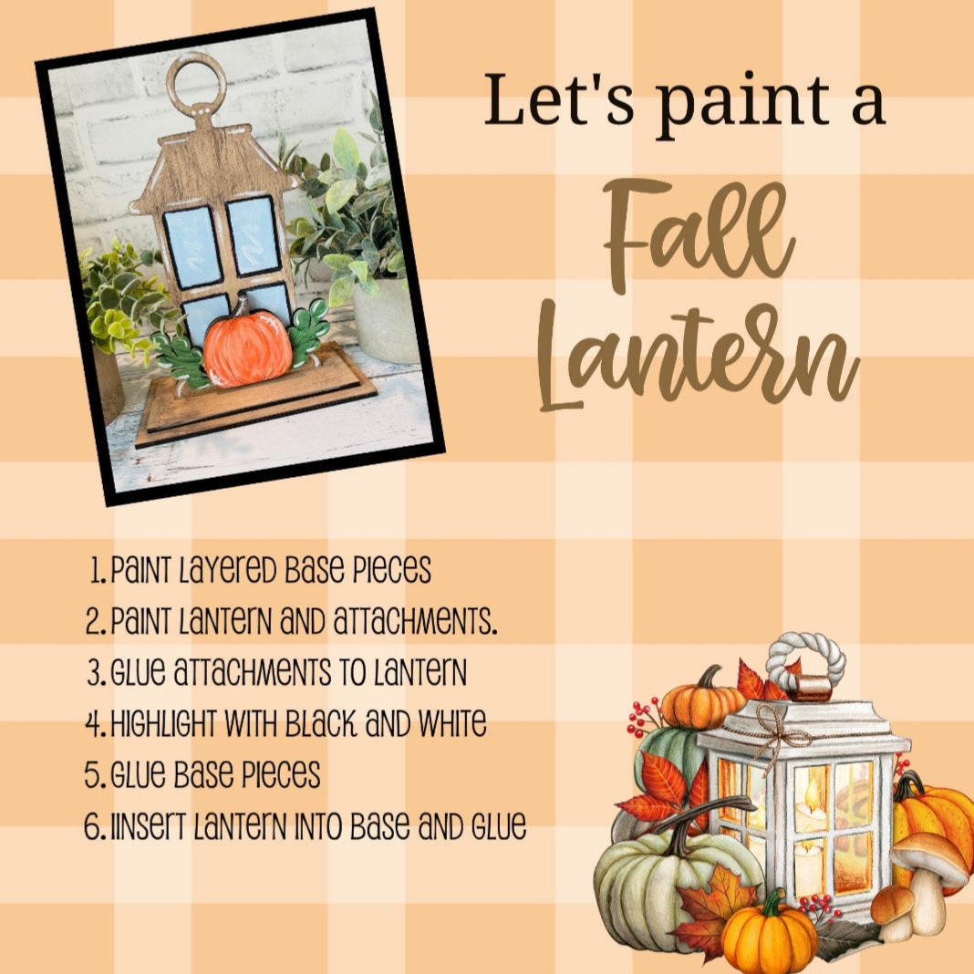 Welcome Fall Autumn skies Hello Winter Lantern DIY paint kit