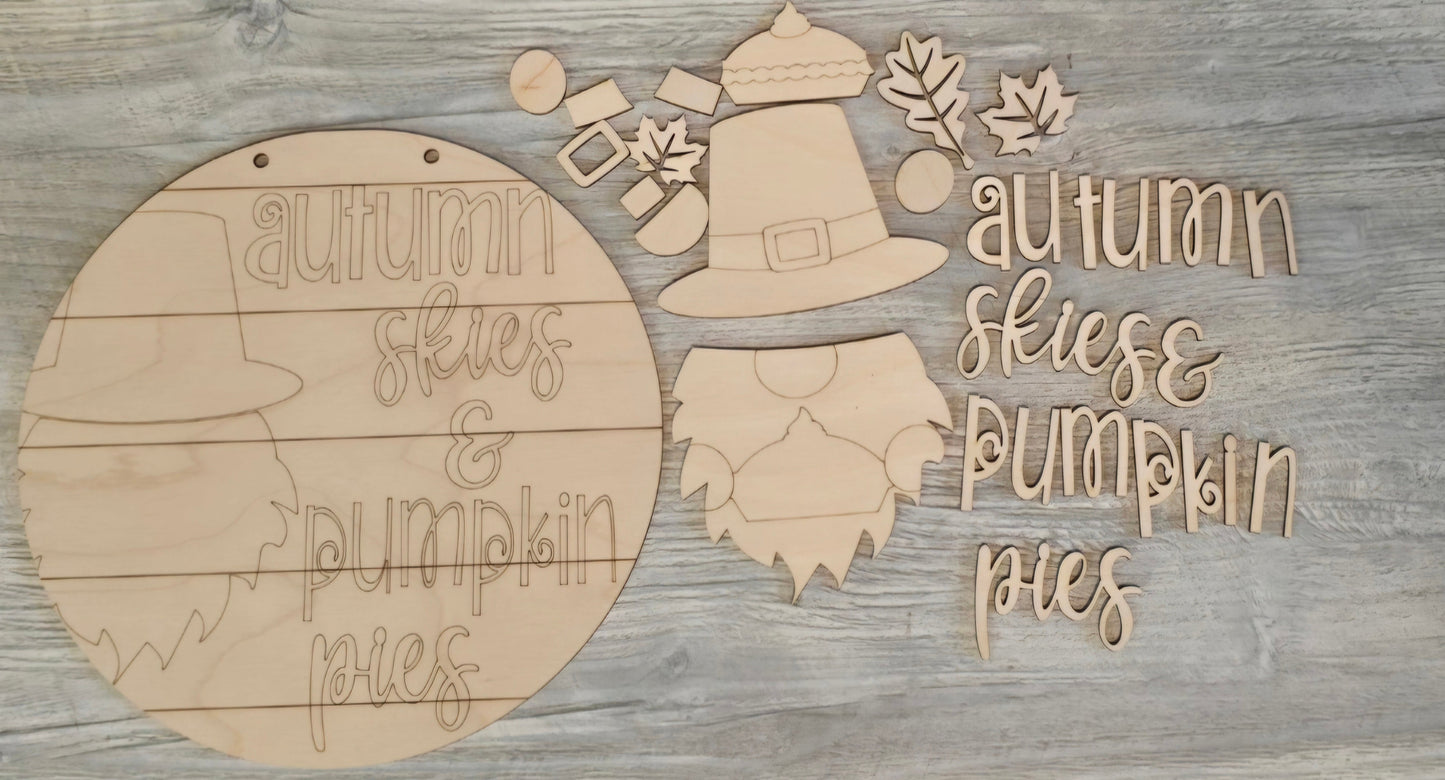 Welcome Fall Autumn skies Hello Winter Lantern DIY paint kit