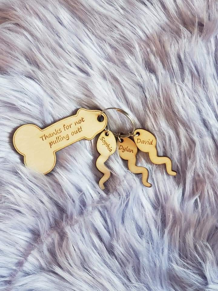 Personalized Penis and Swimmer Pee Pee Keychains