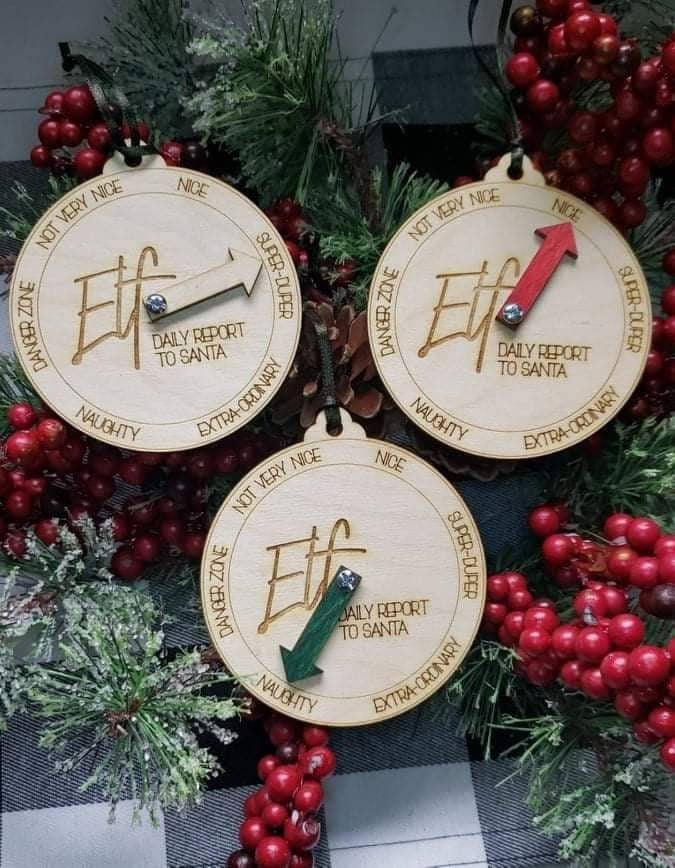 Elf Daily Report to Santa Christmas Ornament Meter personalized for colors only