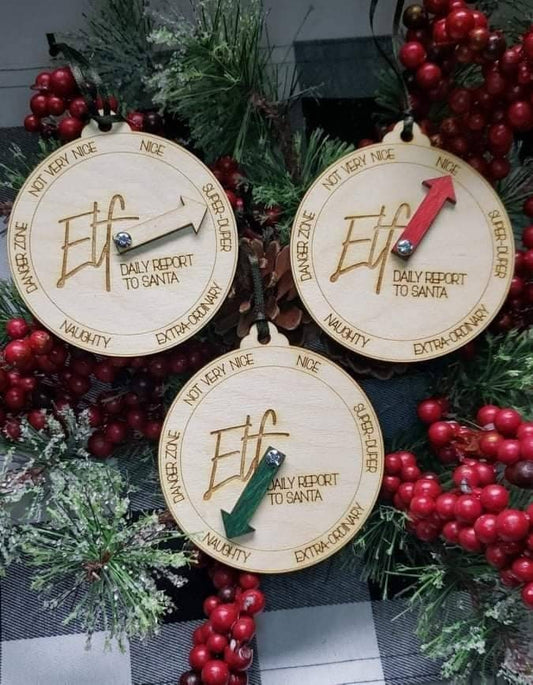 Elf Daily Report to Santa Christmas Ornament Meter personalized for colors only
