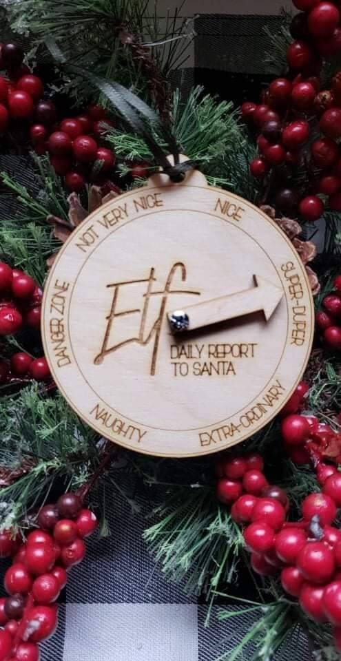 Elf Daily Report to Santa Christmas Ornament Meter personalized for colors only