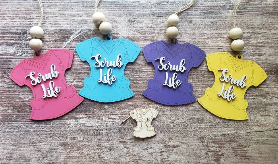 Scrub Life Ornament car charm Nurse