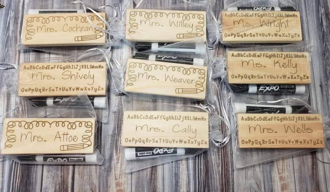 Teacher Erasers Personalized