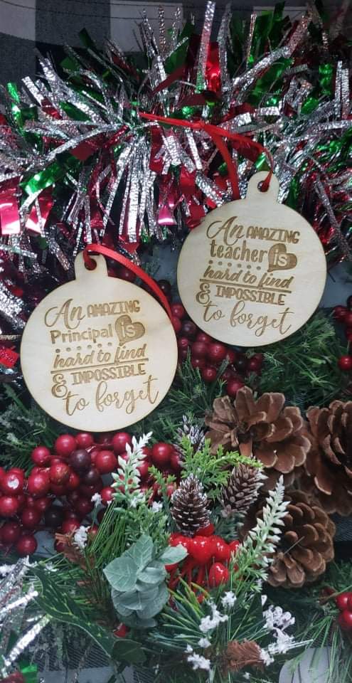 An Amazing Teacher and Principal Christmas Ornament