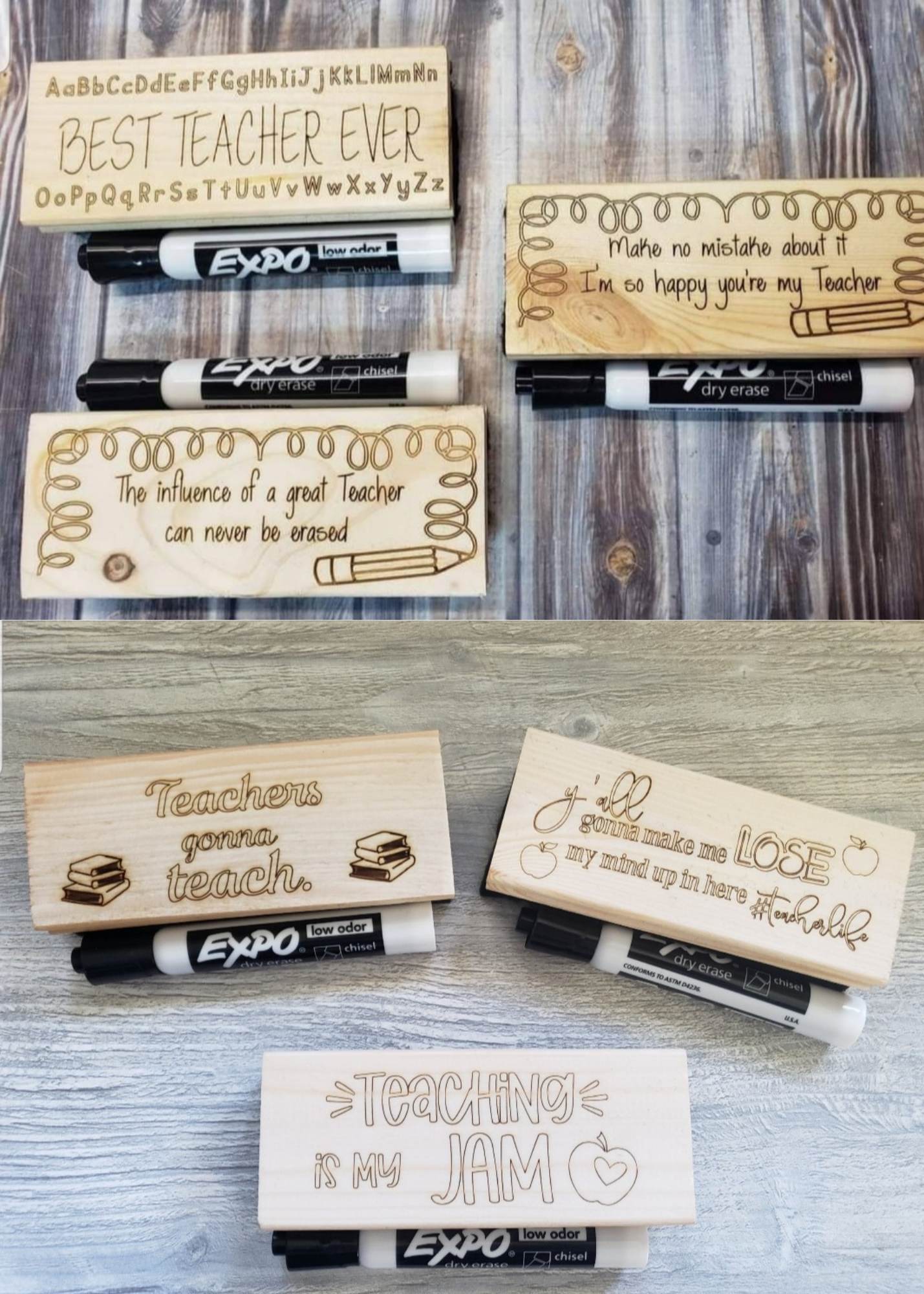 Teacher Erasers Personalized