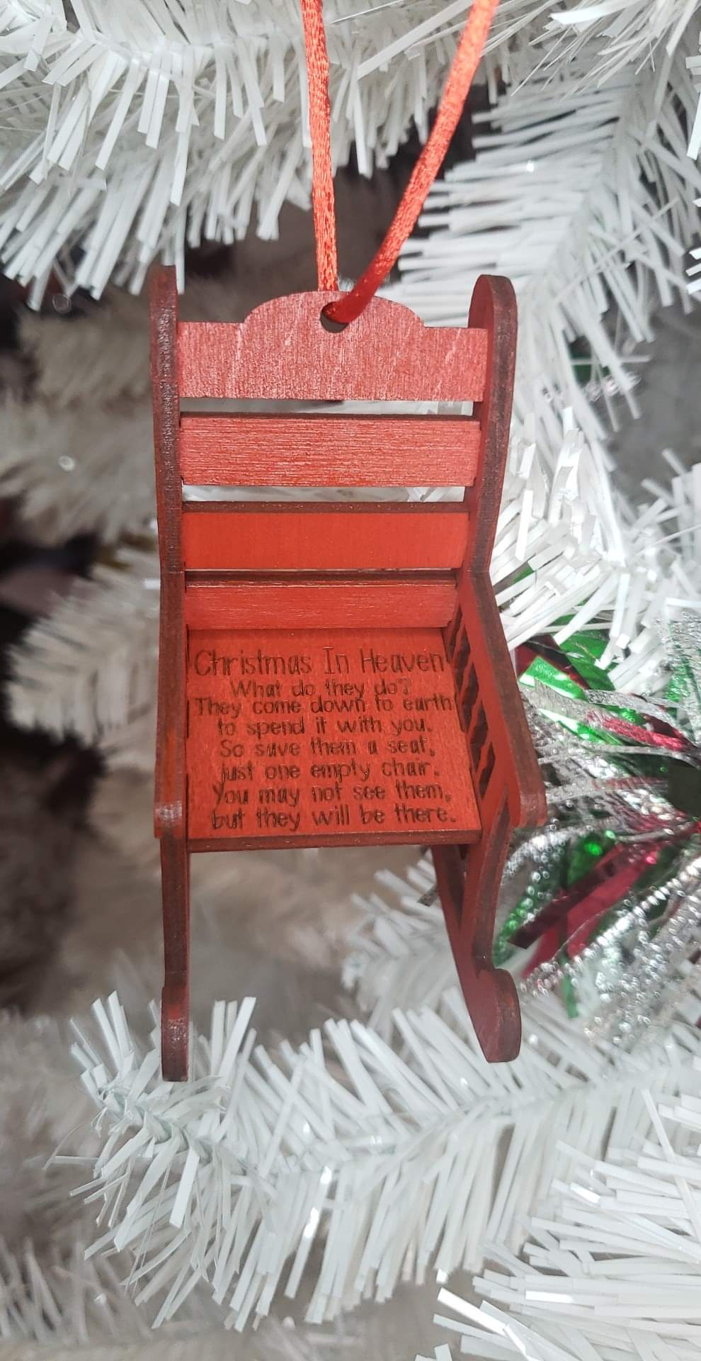 Christmas in Heaven Chair Ornament Memorial