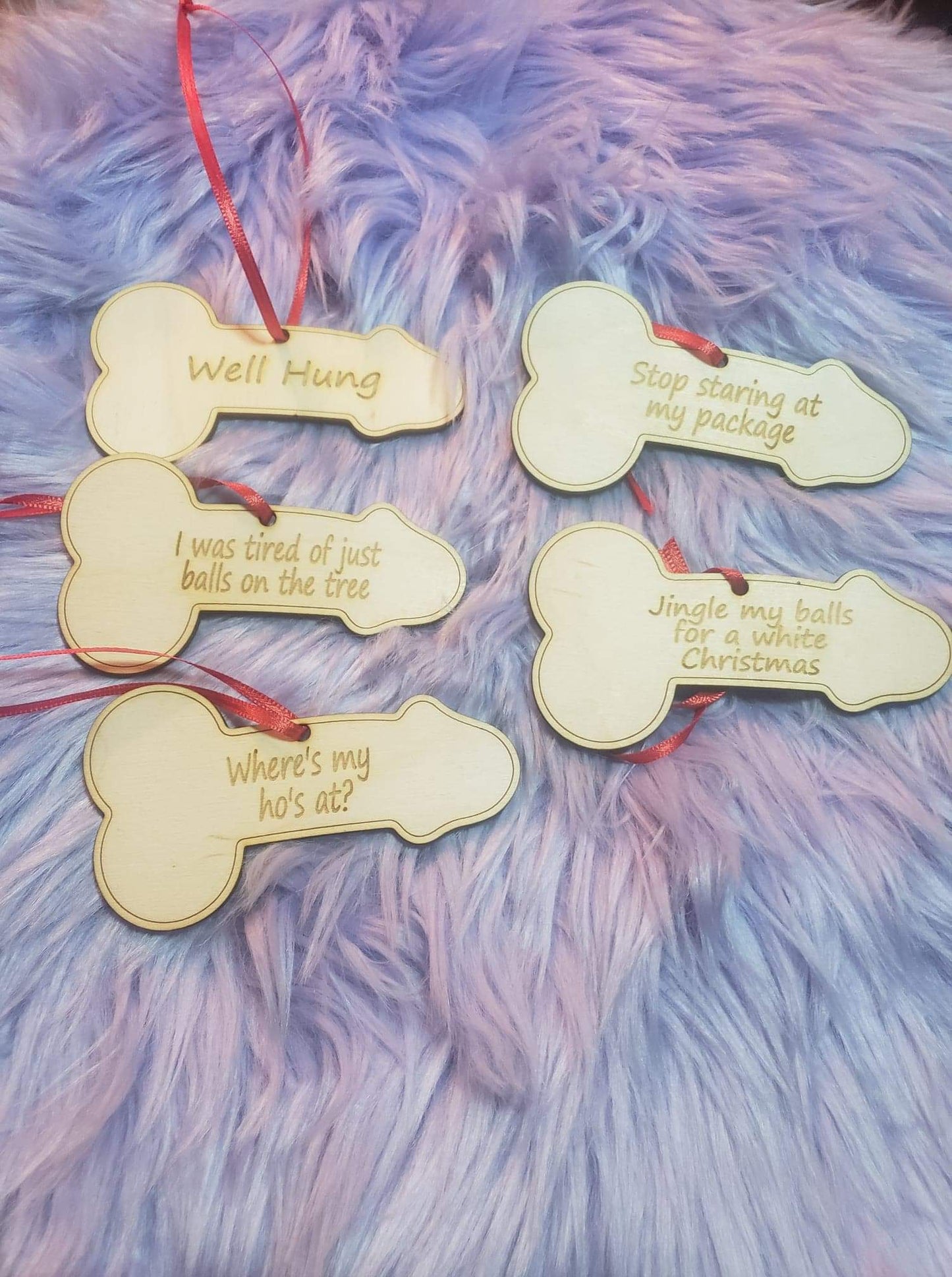 Funny Wiener ( Pee Pee) penis Christmas Ornaments