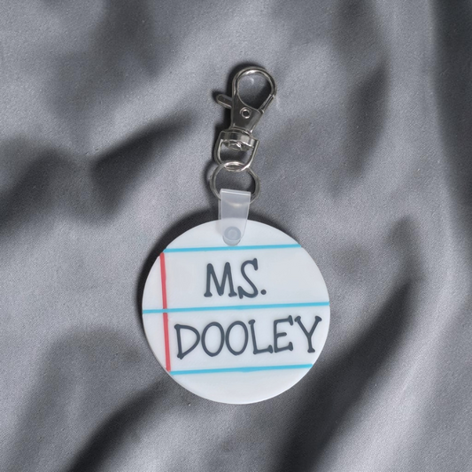 3D printed Notebook teacher keychain or magnet personalized