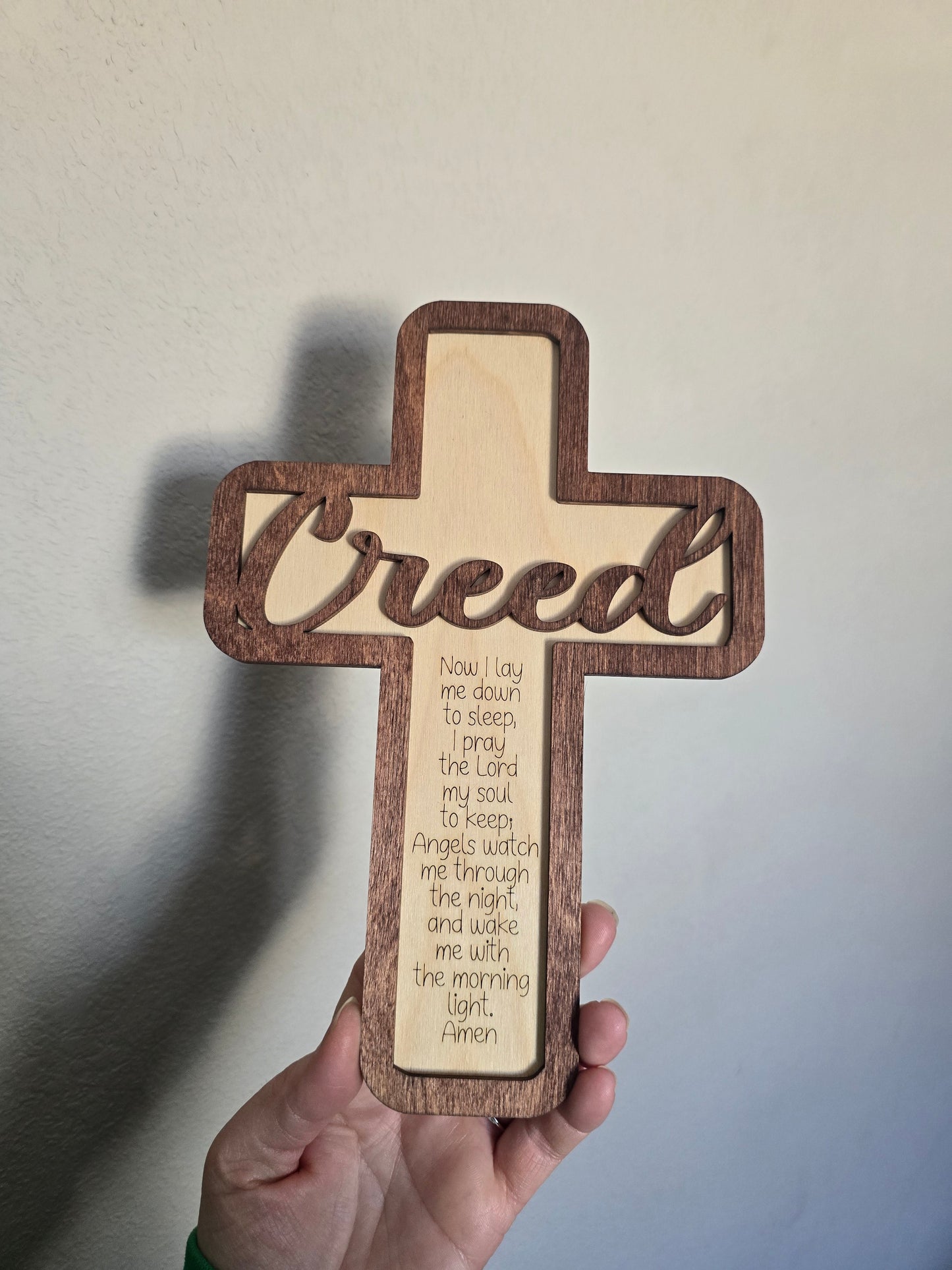 Now I lay me down to sleep prayer cross personalized