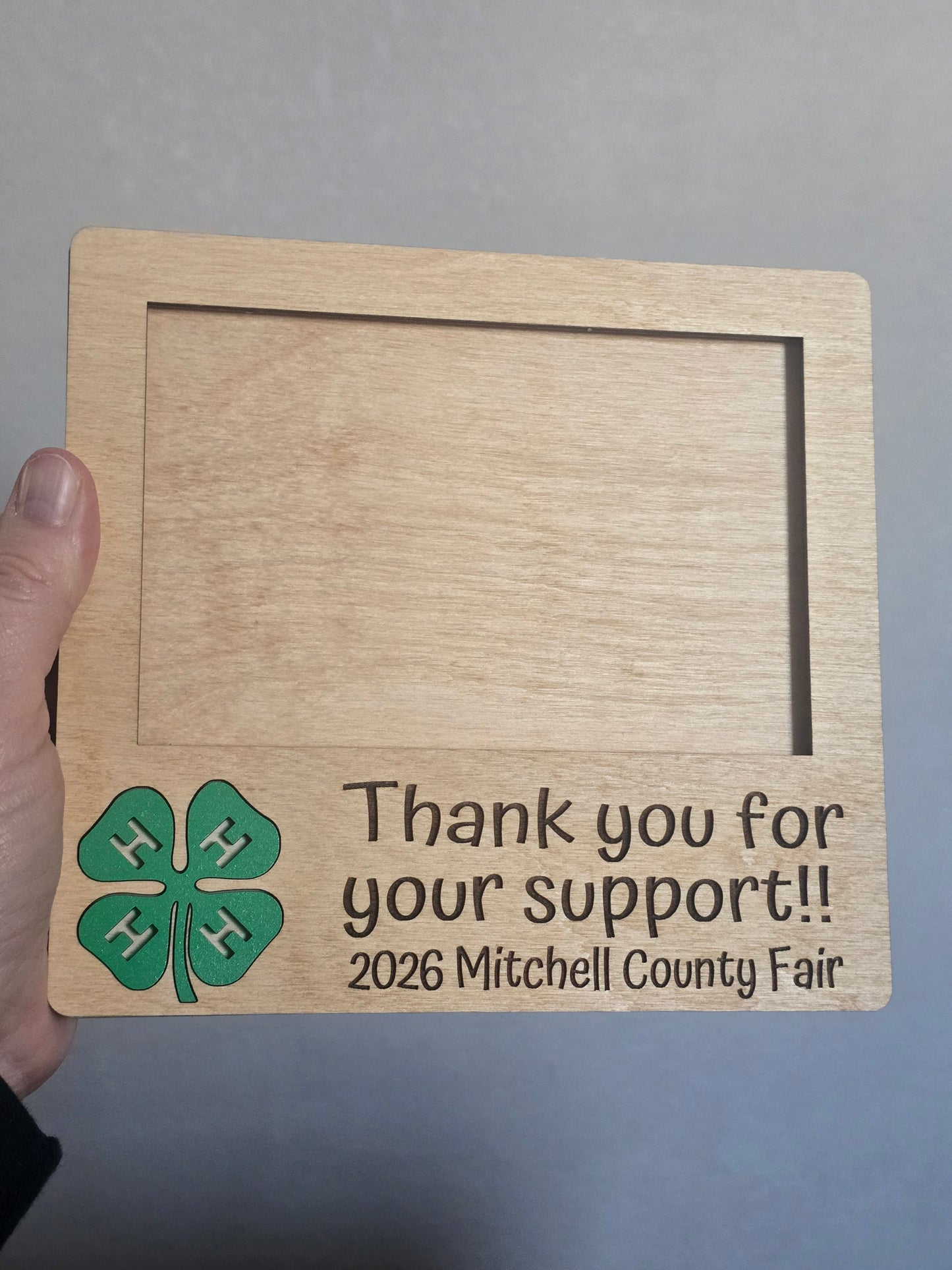 4H Thank you for your support holds 4x6 picture personalized