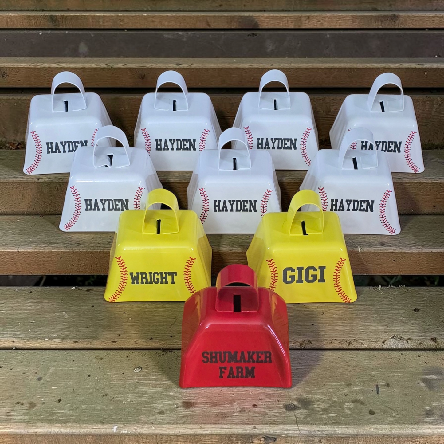 Baseball cow bell personalized