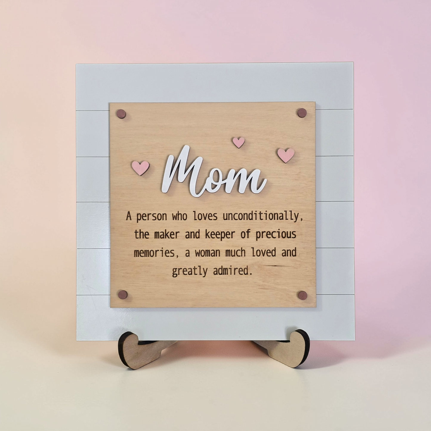Mom shiplap sign 7" personalized with title name