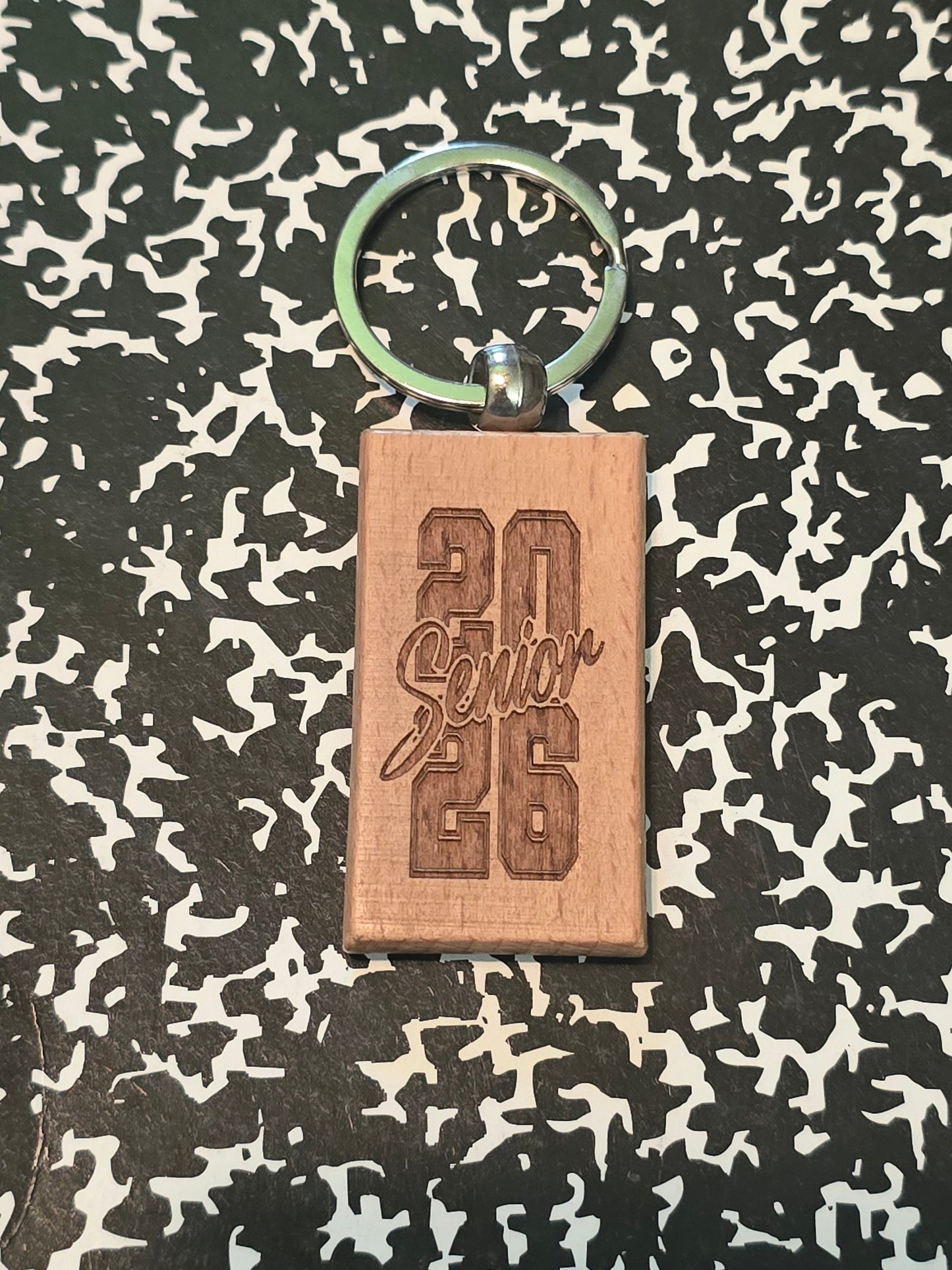 Senior 2026 wooden keychain