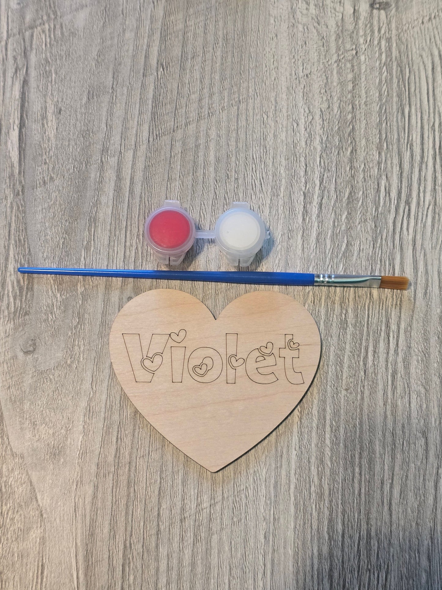 Valentine's Day DIY paint kit hearts personalized with name