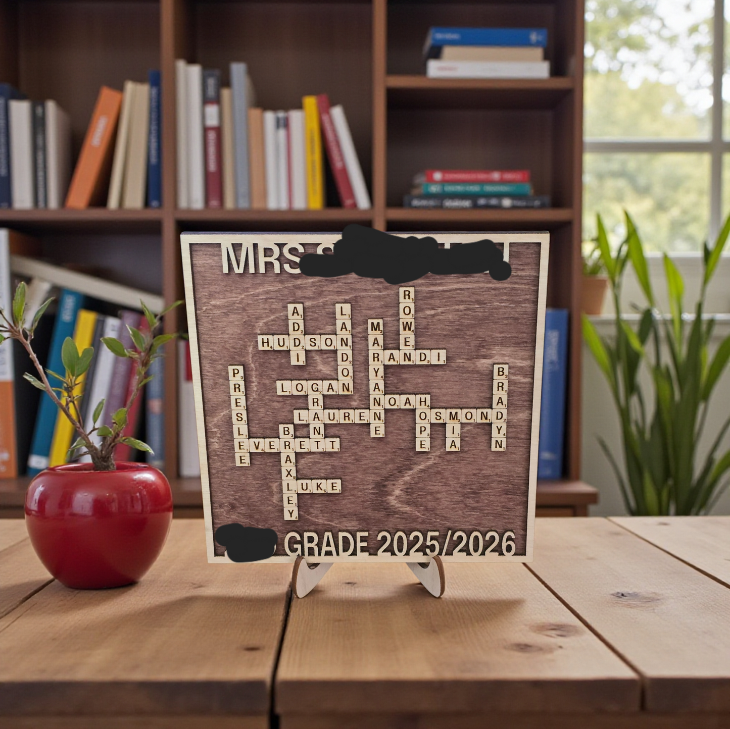 Crossword Family Teacher Classroom magnet or sign Personalized