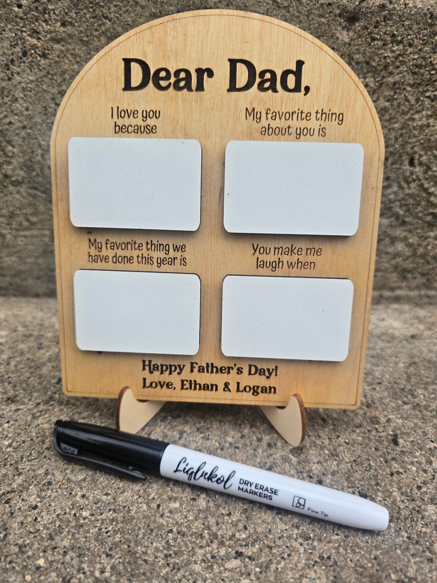 Dear Dad I love you because small sign Personalized Happy Father's Day