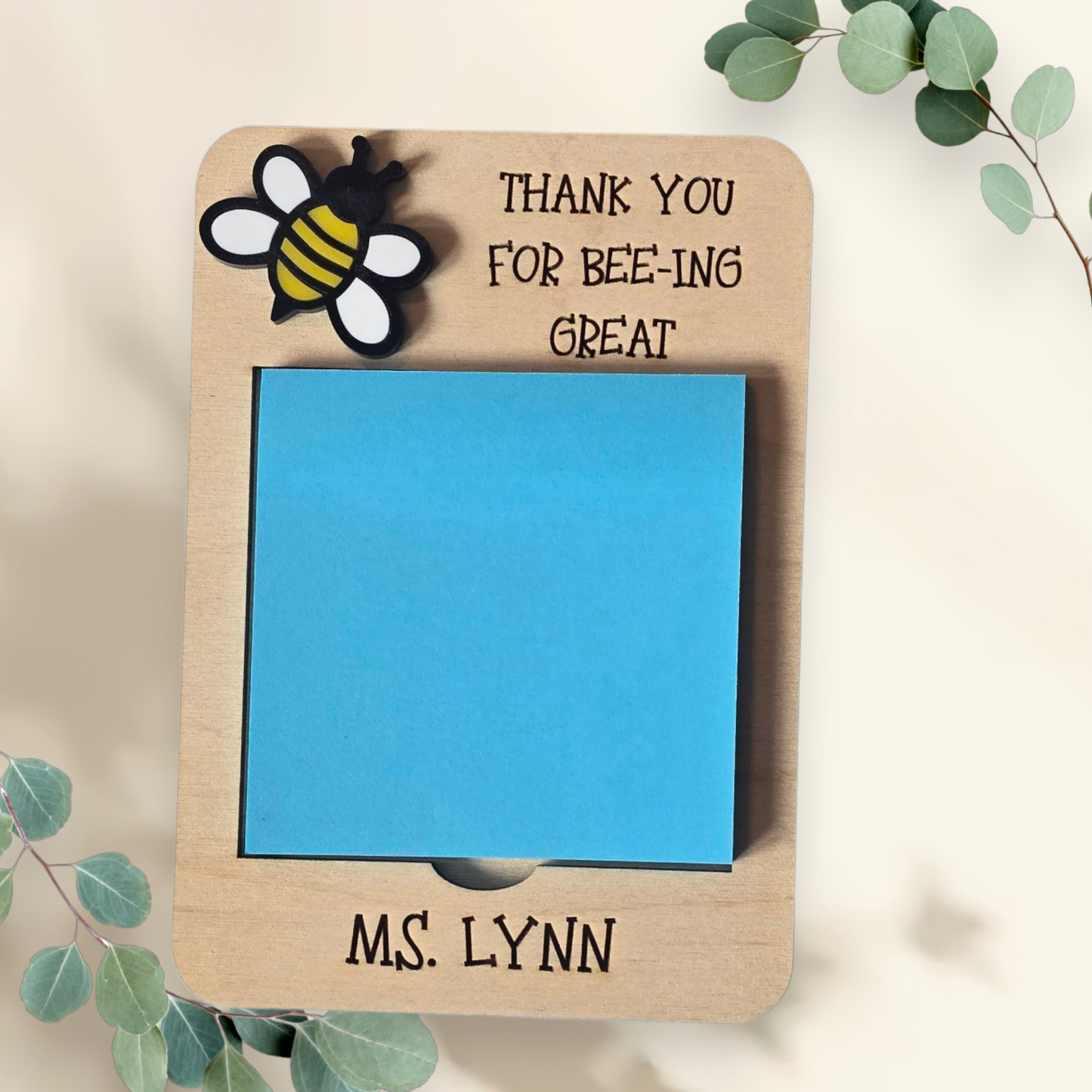Thank you for bee-ing a great teacher post it sticky note holder personalized with teachers name