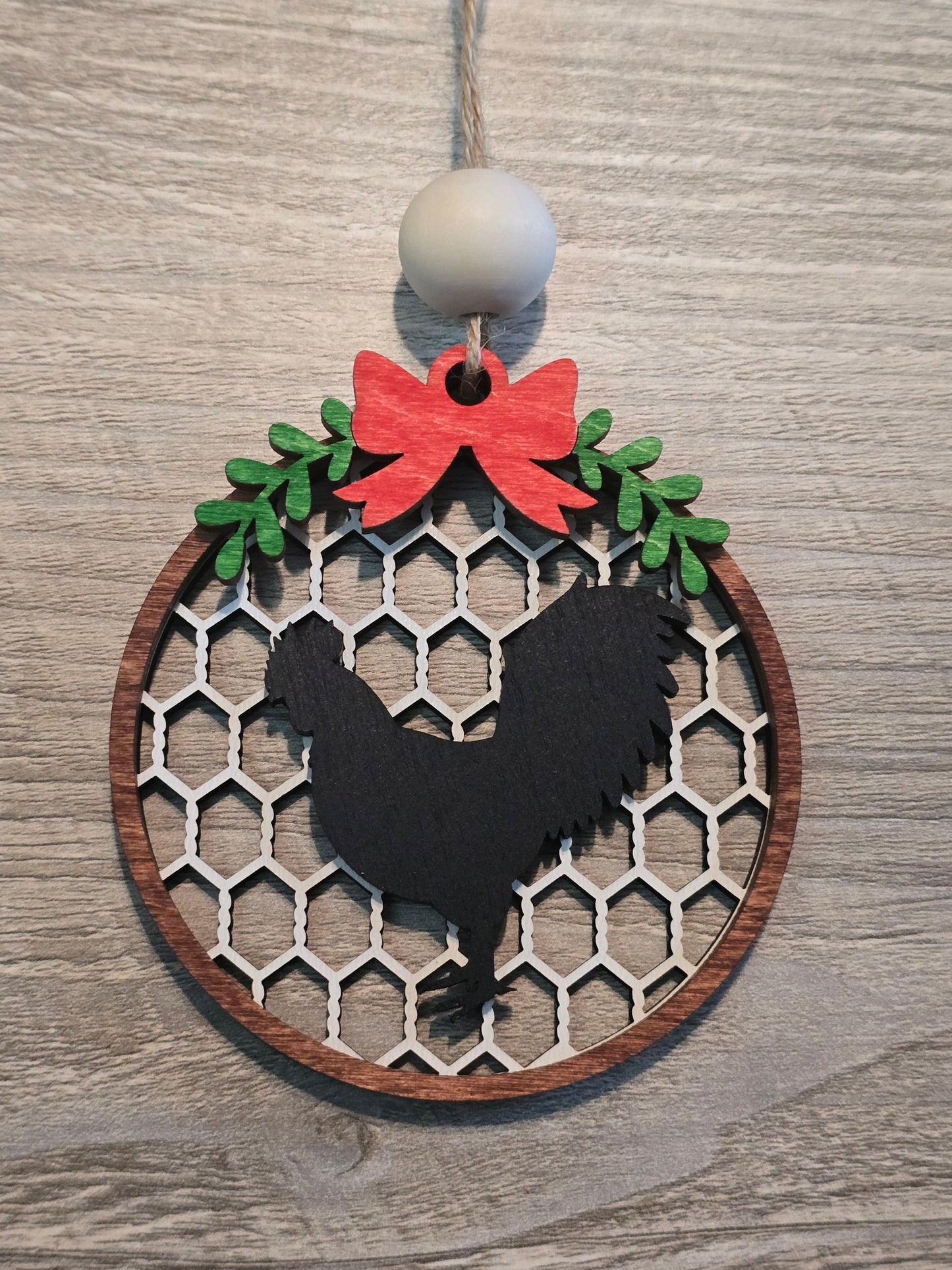 Chicken Wire Farm Animal Christmas Ornament