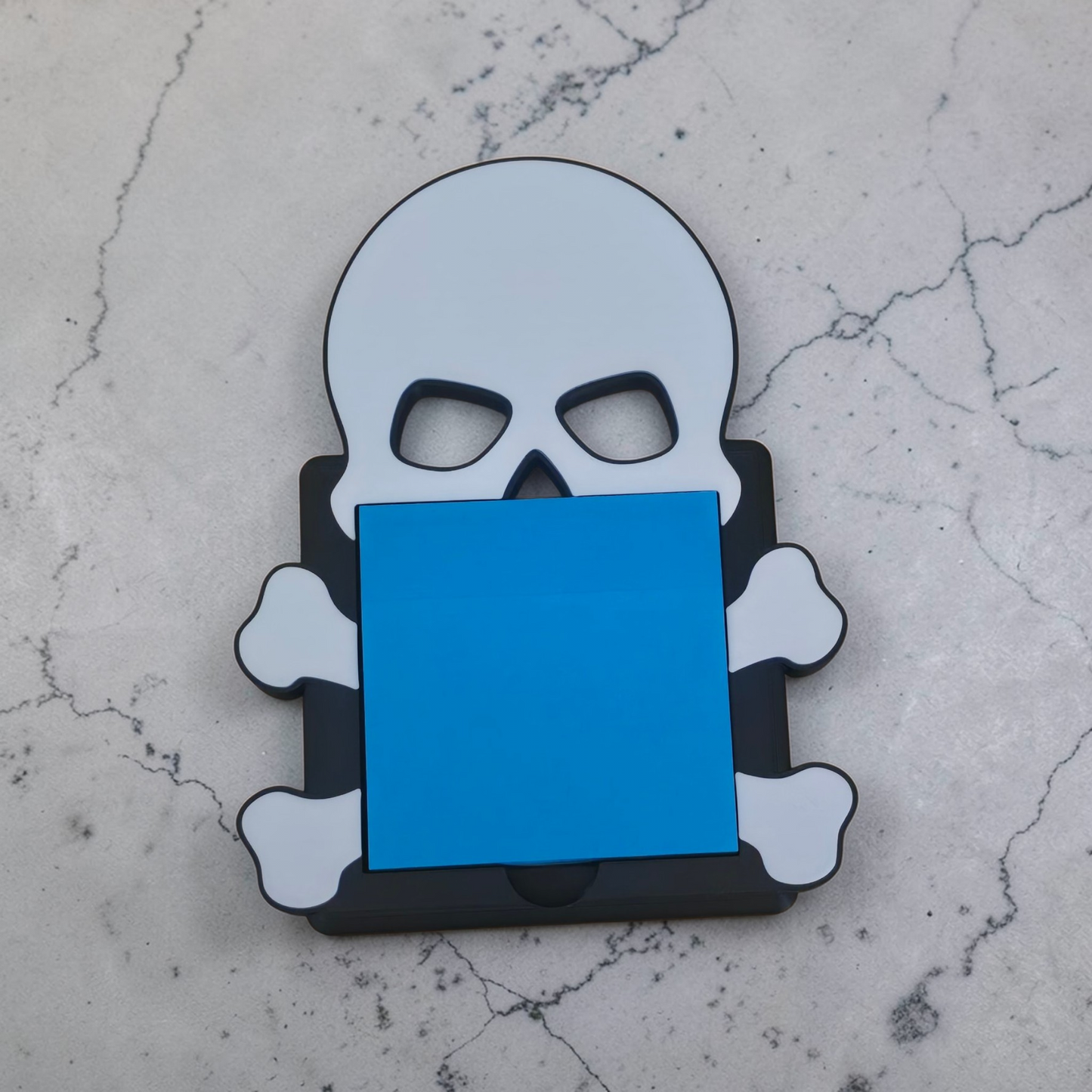 3D printed skull bones sticky note holder