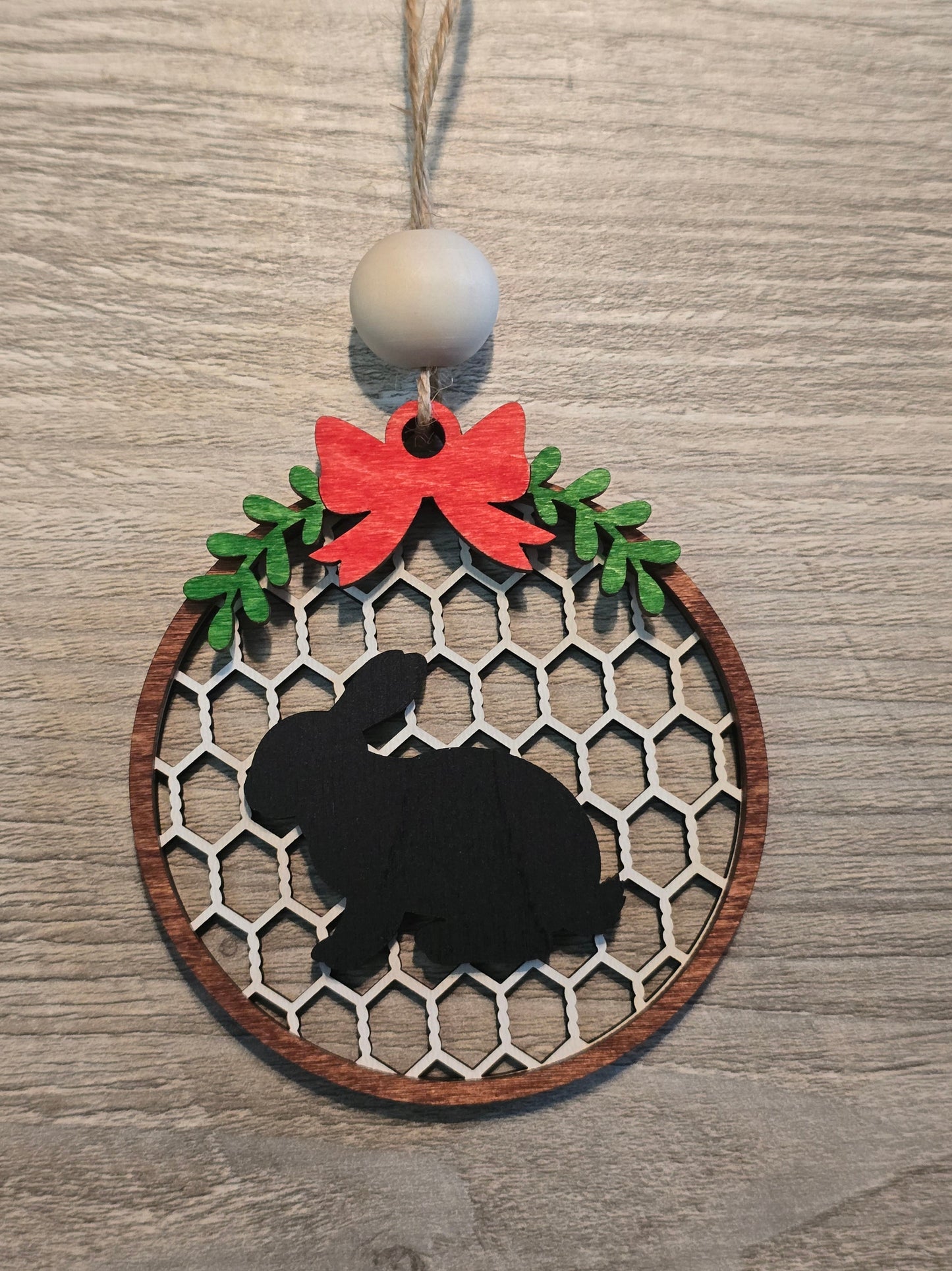 Chicken Wire Farm Animal Christmas Ornament