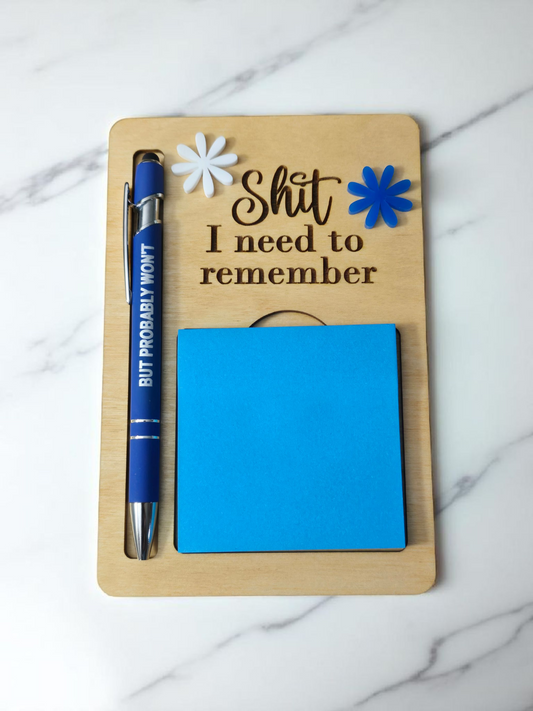 Shit I need to remember crap sticky note holder with pen