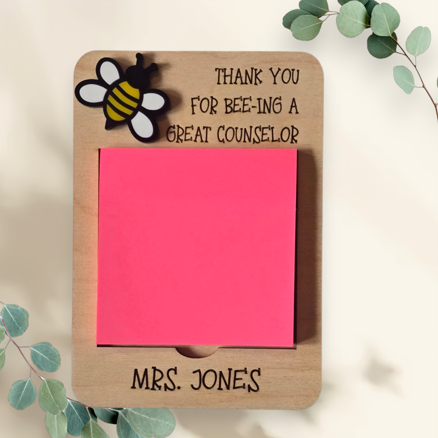 Thank you for bee-ing a great teacher post it sticky note holder personalized with teachers name
