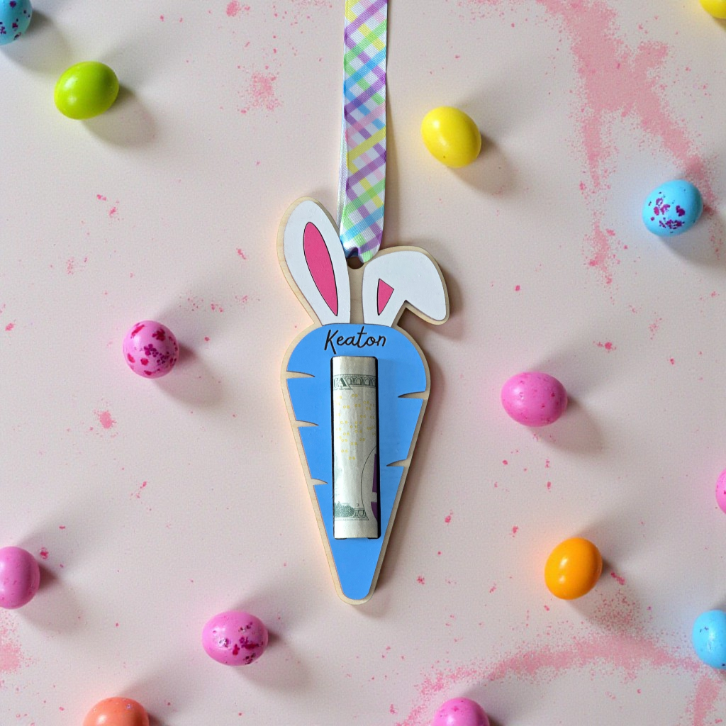 Easter carrot money holder personalized