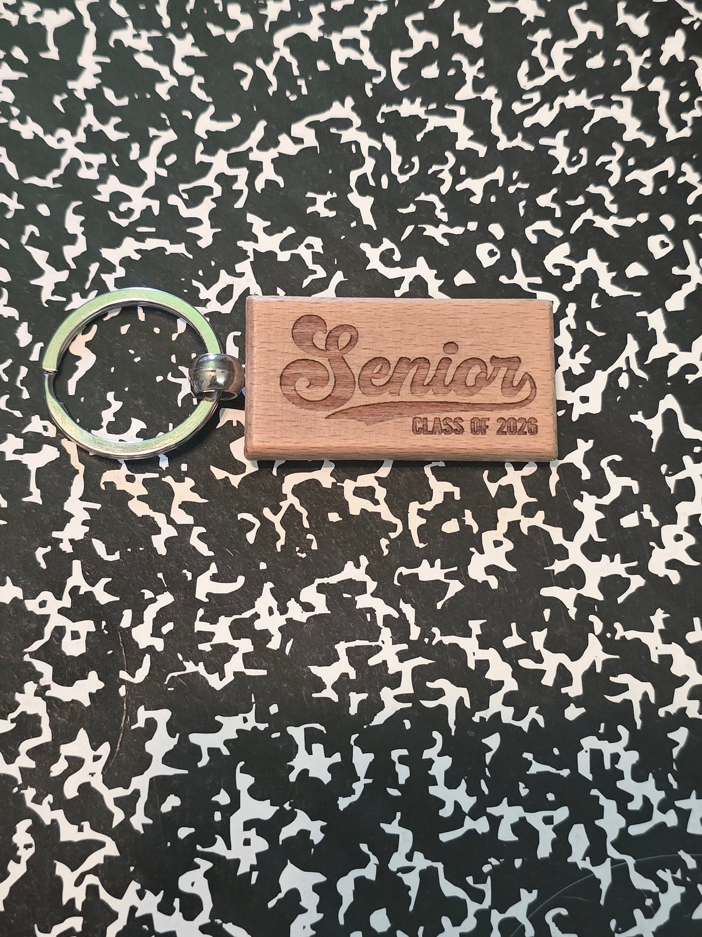 Senior 2026 wooden keychain