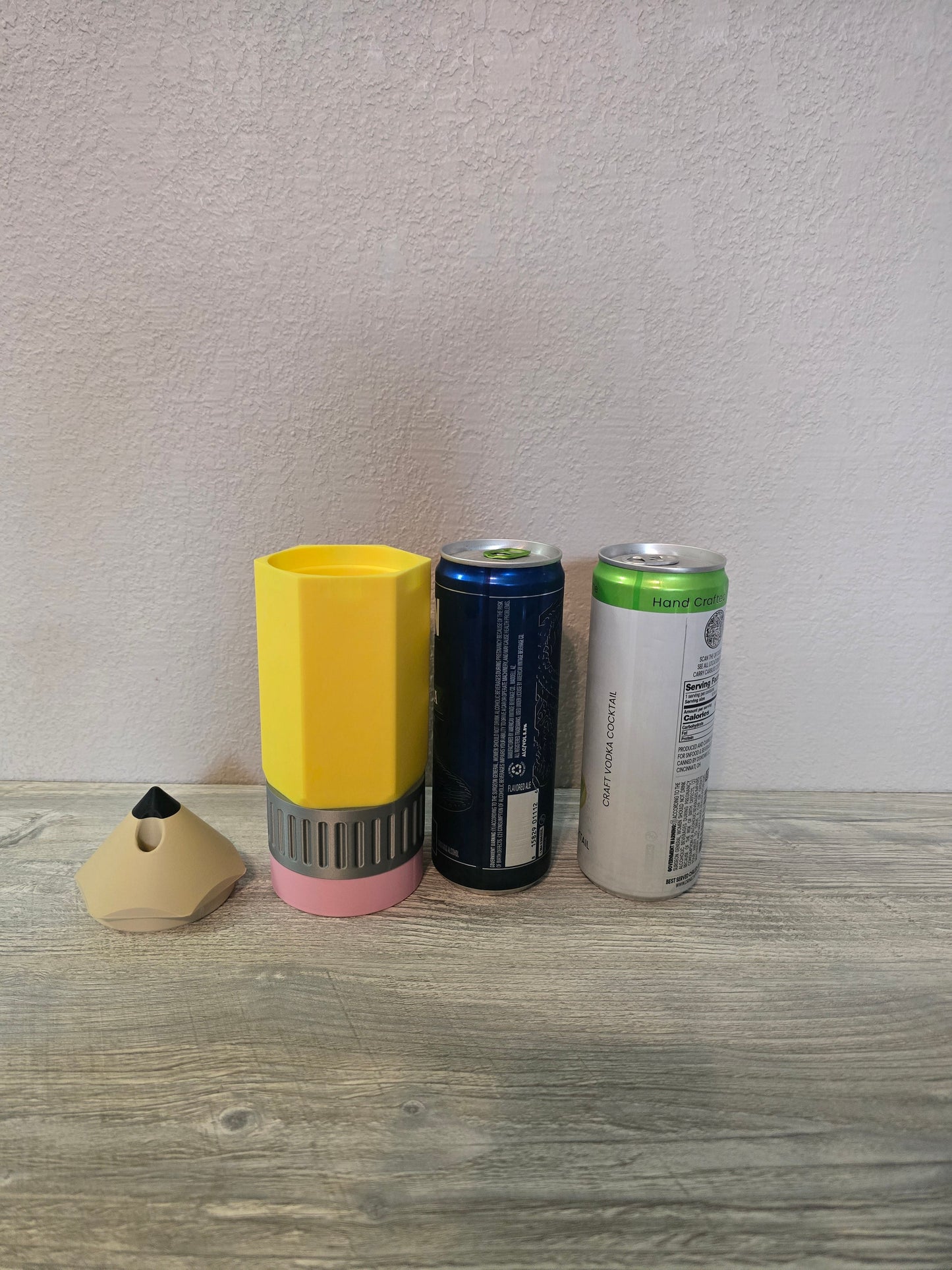 3D printed Pencil shape slim can cooler or keychain
