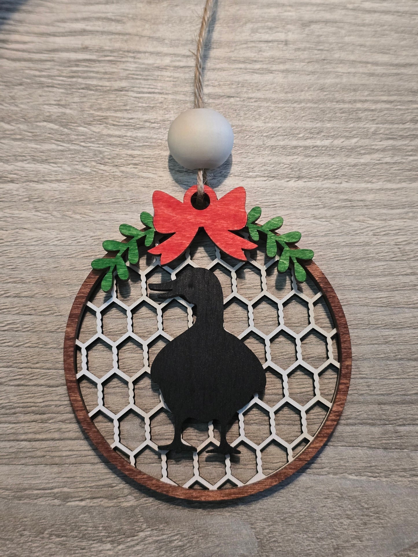 Chicken Wire Farm Animal Christmas Ornament