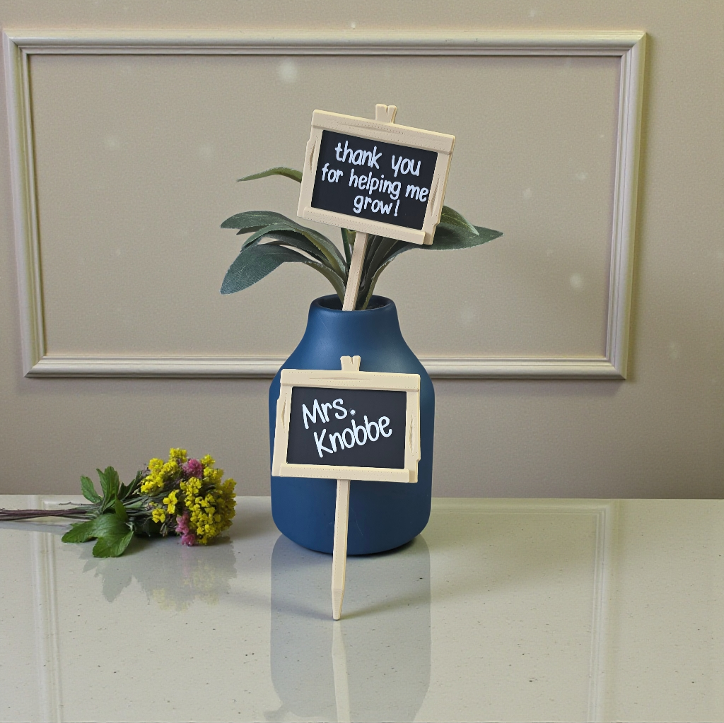 3D Printed Teacher plant stake personalized
