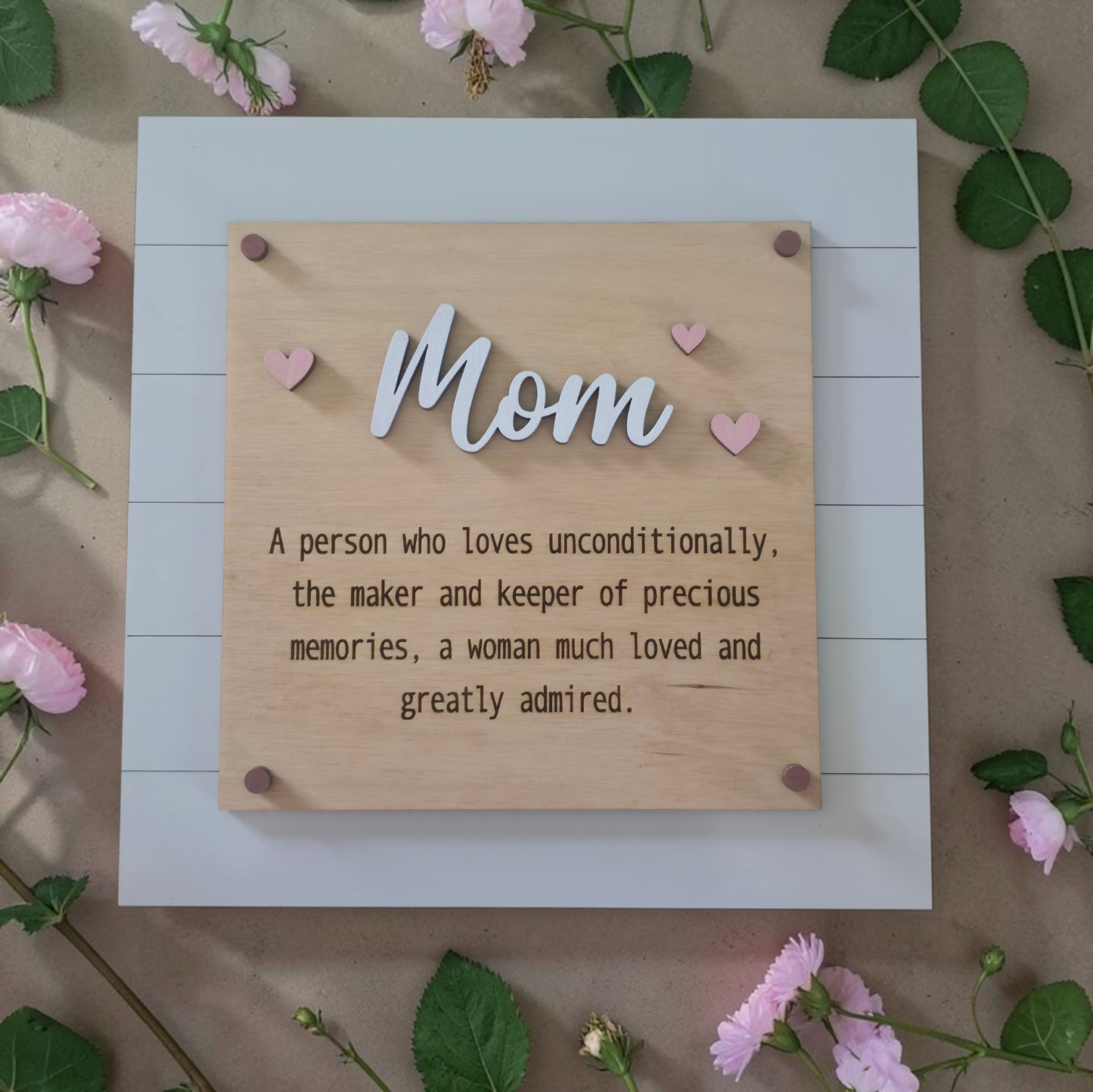 Mom shiplap sign 7" personalized with title name