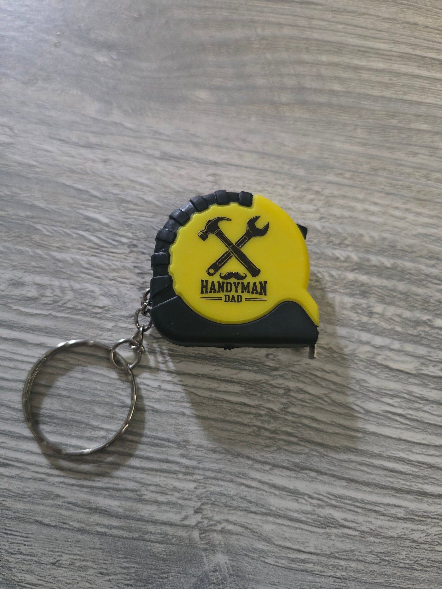 UV printed If Dad can't fix it no one can Father's Day yellow measuring tape small keychain multiple choices
