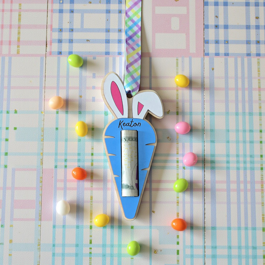 Easter carrot money holder personalized
