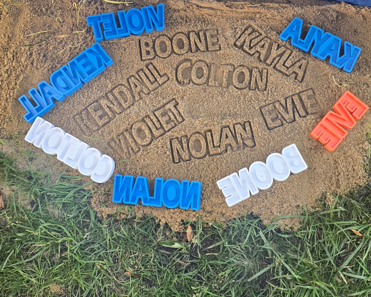 3D Printed Sandbox Name Stamp personalized max 10 letters