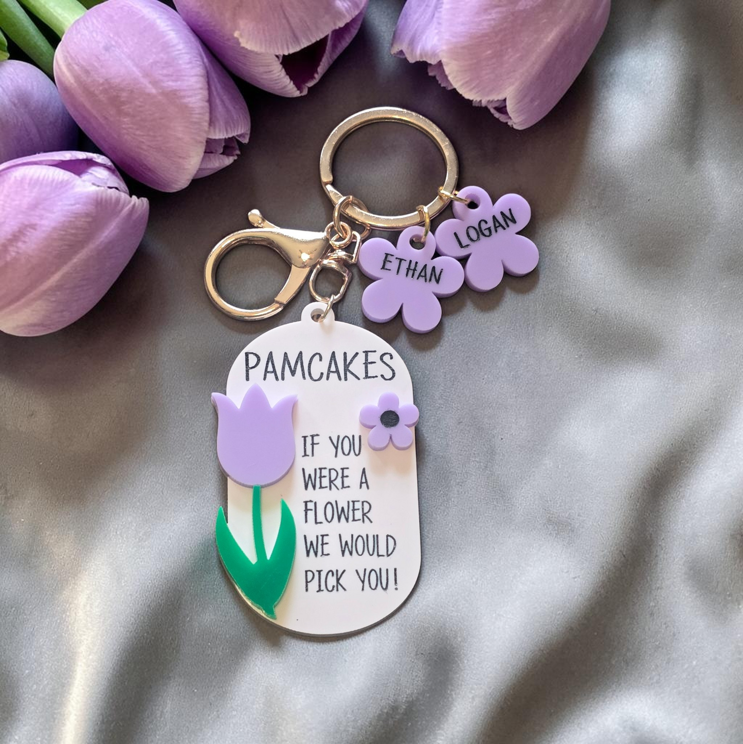 Keychain Mom If you were a flower we would pick you acrylic personalized