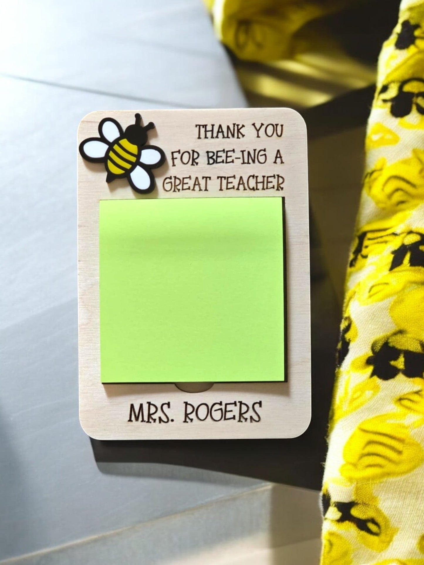 Thank you for bee-ing a great teacher post it sticky note holder personalized with teachers name