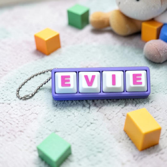 3D printed name fidget clicker keychain personalized
