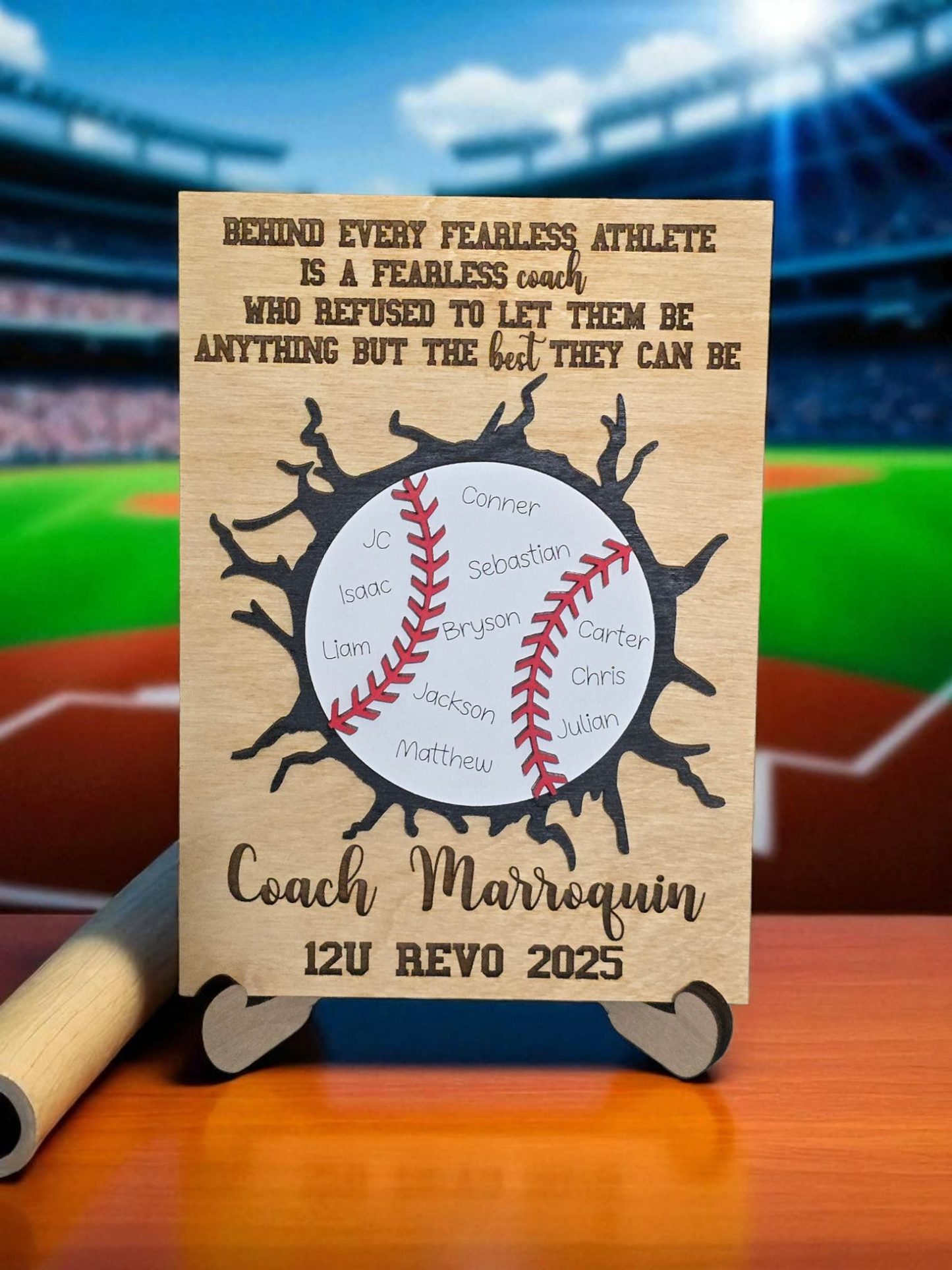 Behind every fearless athlete is a fearless coach personalized coach sign