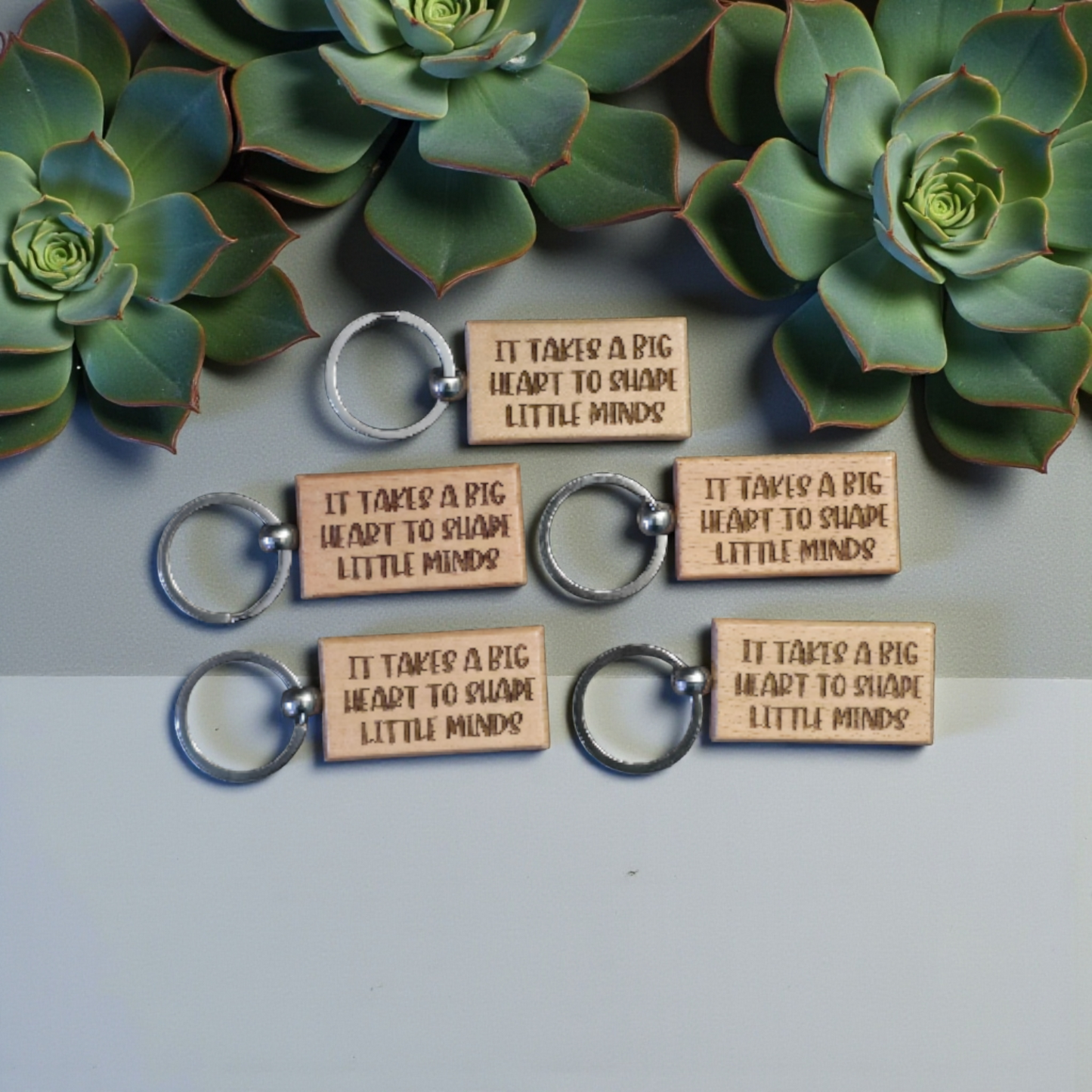 Generic It takes a big heart to shape little minds double sided Teacher wooden keychain