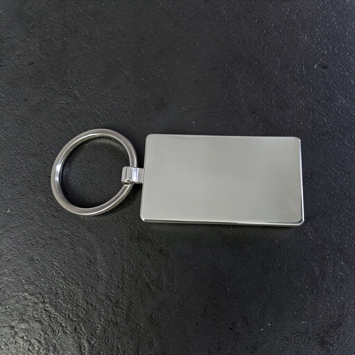 Leatherette / Metal rectangle keychain