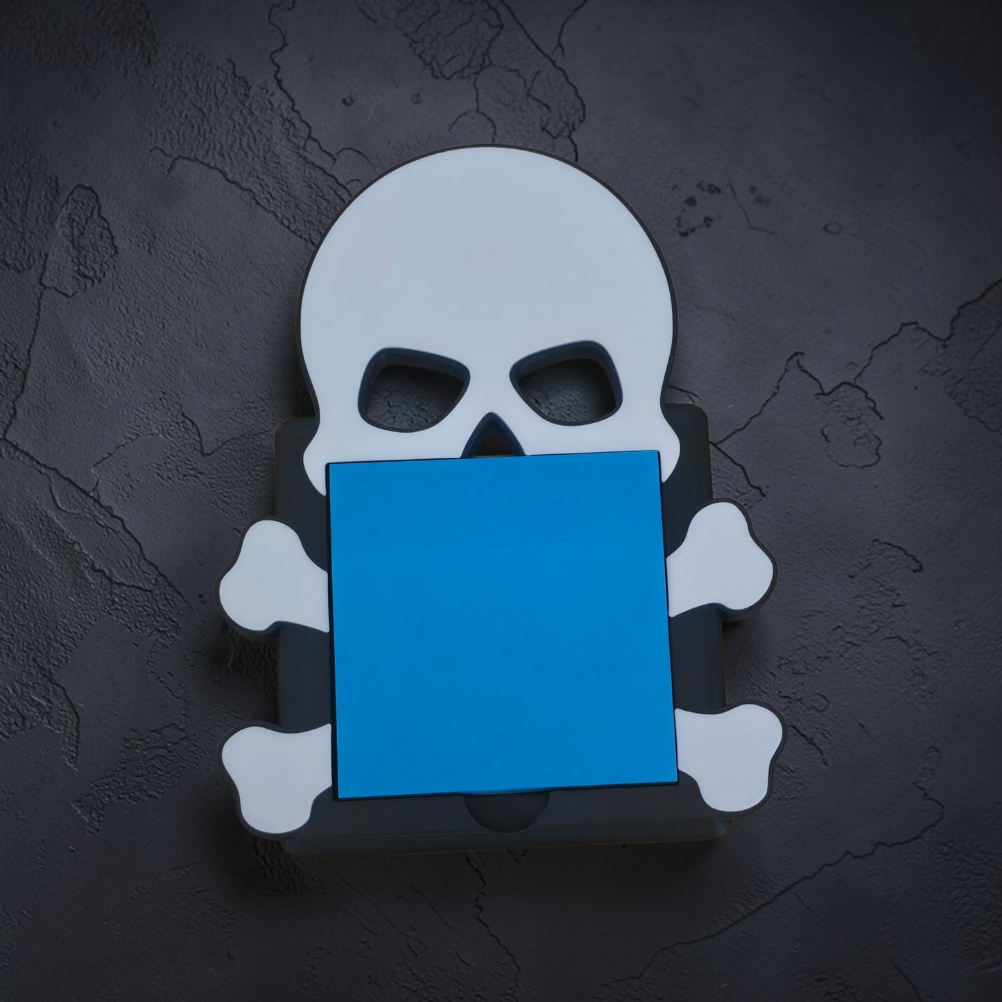 3D printed skull bones sticky note holder