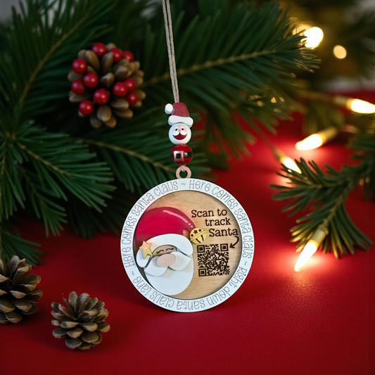Here comes Santa Claus Santa Tracker Christmas Ornament