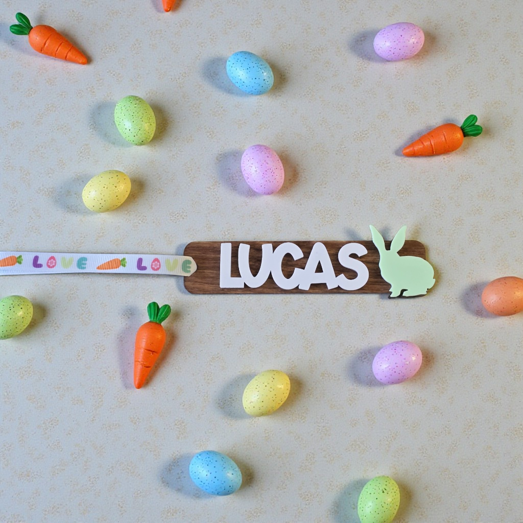 Easter bunny basket tag personalized