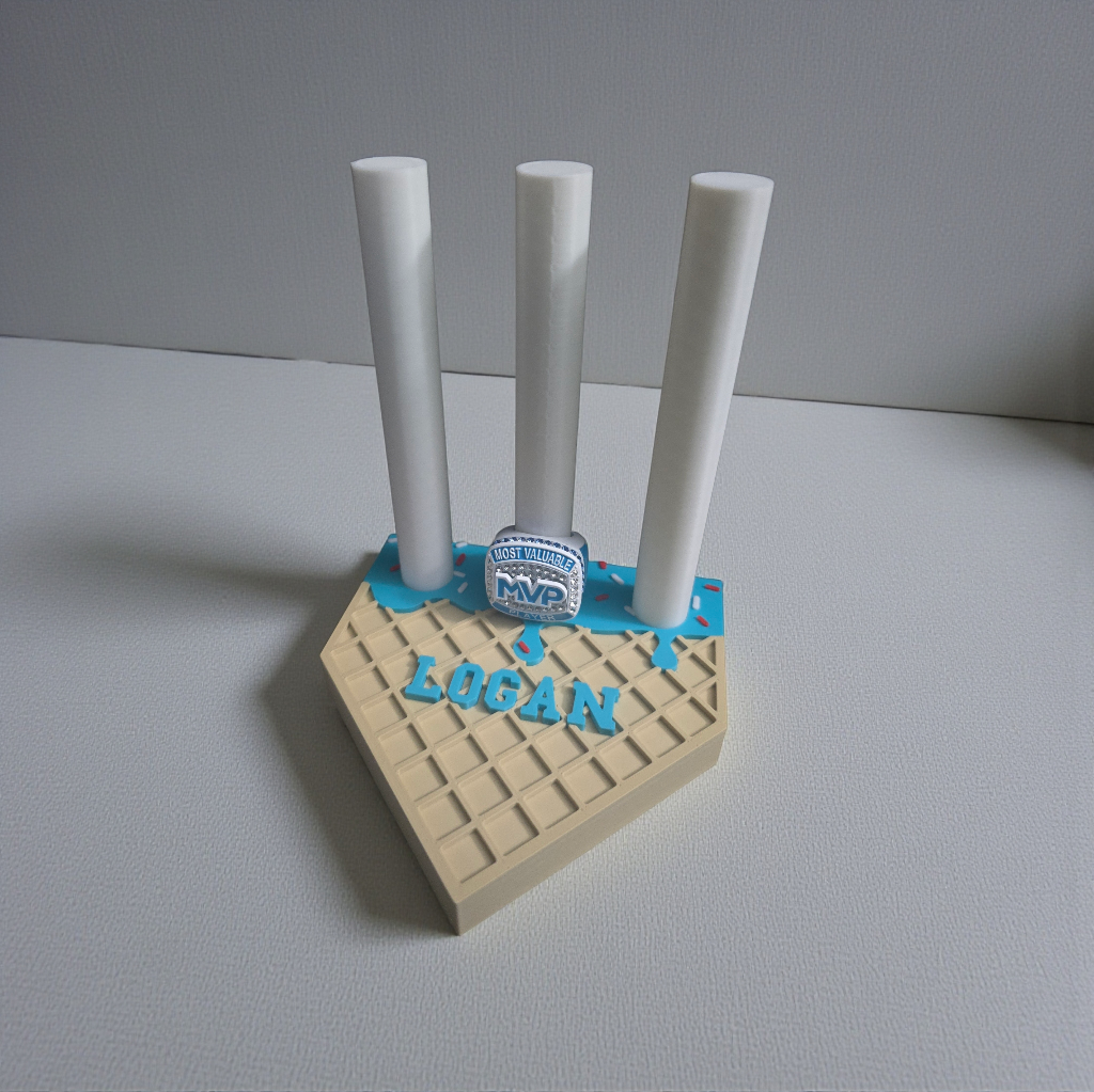 3D printed Drip baseball Ring holder personalized