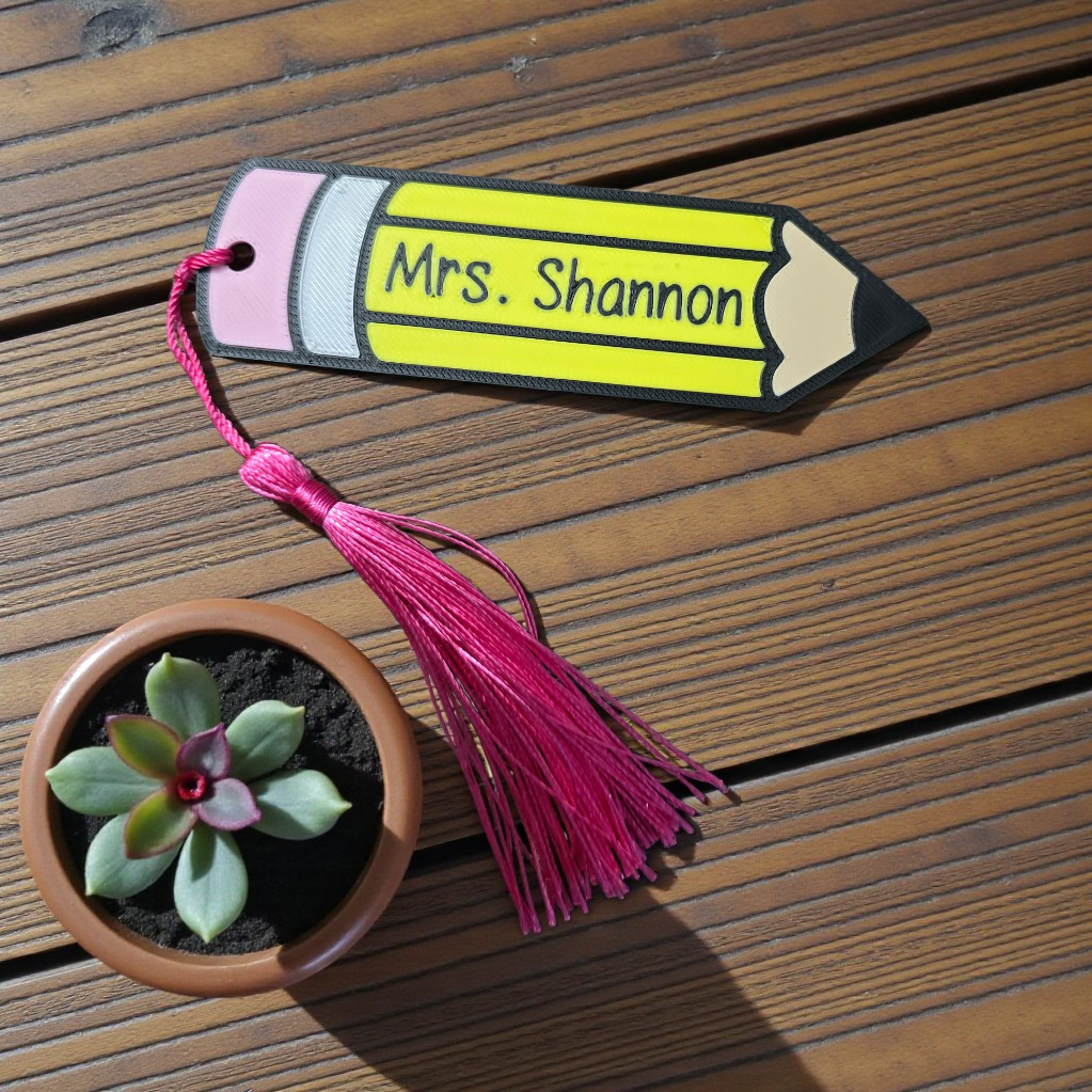 3D Printed pencil bookmark Personalized