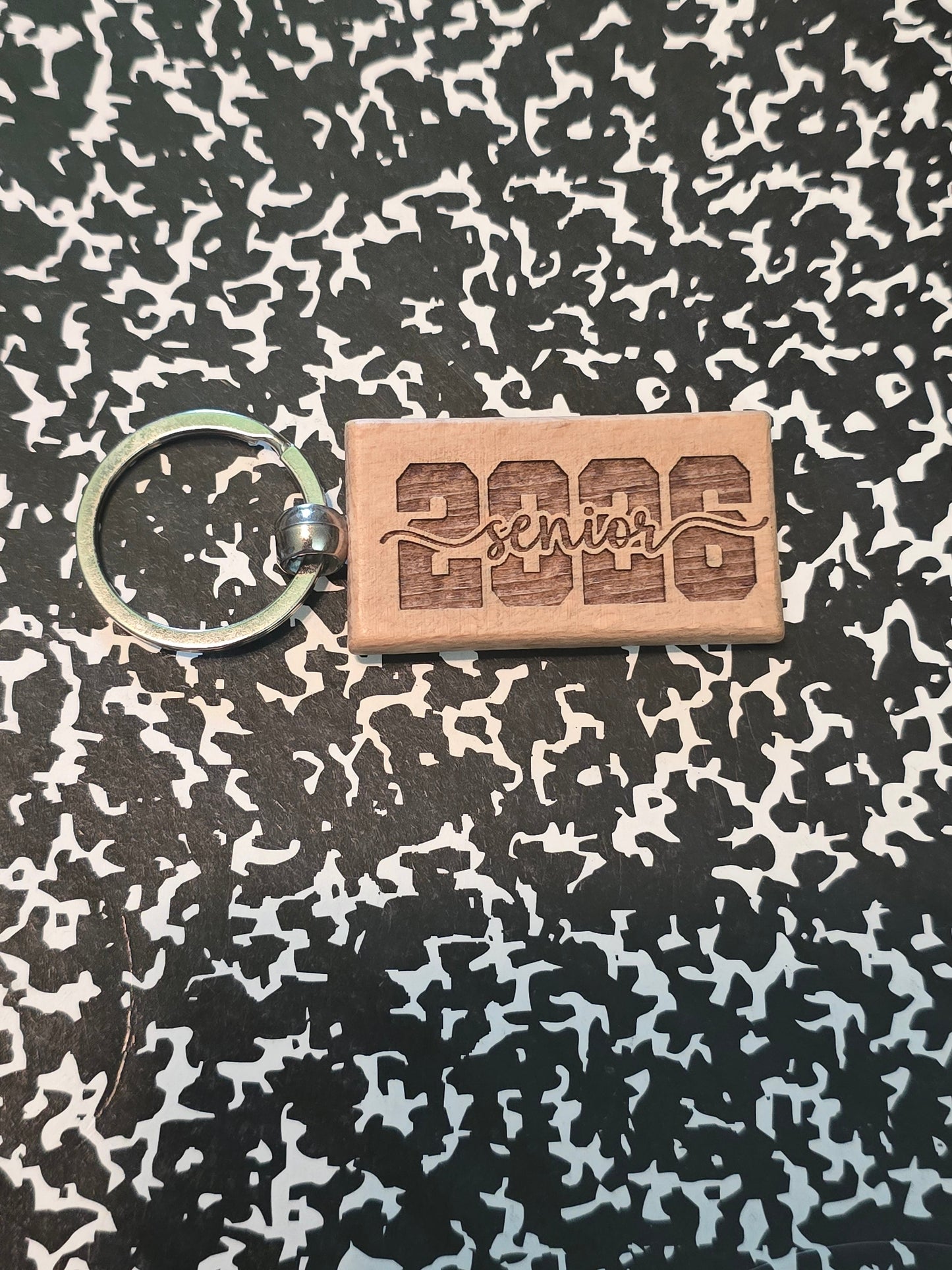 Senior 2026 wooden keychain