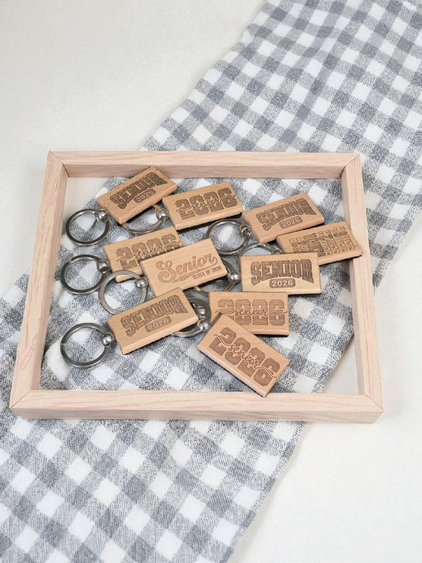 Senior 2026 wooden keychain